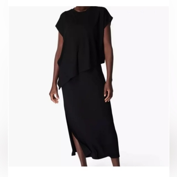 Sweaty Betty Black Mellow Midi Dress Size Small - Picture 1 of 11